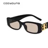 نظارات شمسية Cooyoung مربع الإطار النساء الرجال العلامة التجارية مصمم مستطيل نظارات الشمس الأزياء الأسود الوردي الأحمر جافاس دي سول