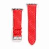 Pulseiras de relógio de couro para Apple Watch Strap 7 6 5 4 3 Series iWatch 41mm 45mm 44mm 40mm Clássico flor marrom pulseira macia designer de luxo feminino pulseira masculina pulseira inteligente