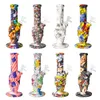 Silicone Skull Bong 8.0 inch Height Hookahs Glass Water Pipe with bowl dab oil rig