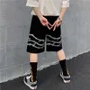 Harajuku Streetwear Żelazny Wzór Szorty Jogger Mężczyźni I Kobiety Hip Hop Skateboard Summer Elastyczny talia 210713