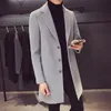 Herrgravrockar 2022 mode män ull blandar mens casual business coat fritid överrock manlig punk stil dammjackor vio22