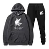 New Men Hoodies Suit Lil Peep Tracksuit Sweatshirt Suit Fleece Hoodie+Sweat pants Jogging Homme Pullover Sportwear Suit Male X0610