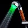 Color Shower Head LED Temperature Sensing Faucet Bathroom Water Anion Filter Douche Sets