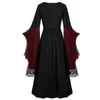 Mode Häxa Cosplay Kostym Halloween Plus Size Skull Dress Lace Bat Sleeve Kostymer