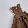 Koreański Japonia Styl Kids Sukienki Dziewczynek Ubrania Pościel Bawełniana Letnia Retro Księżniczka Dress 210429