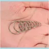 Anillos Jewelry50Pcs / Lot Llavero de metal Círculo en blanco para Diy Llavero Fabricación de joyas Hallazgos 6-20Mm Titular de la llave Anillo dividido Círculos Aessories Dr