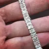 Autres bracelets Engagement de Luxury Mariage Naturel Gemstone Bracelet Bijoux 925 Sterling Silver Emerald Cut Diamond pour femmes