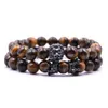 2pcs / set retro pärla charm armband buddha paracord natursten lejon män pulseras hombrre bracriaa uomo mens gåva valentins dag jul