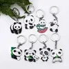 A pair Panda Key chain Cute Metal jewelry Animal Panda Keychain for Bags Car Key Rings pendant accessories kids Gift G1019