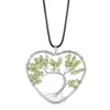 Baum des Lebens Chakra-Halskette mit Anhänger, herzförmig, 7 Chakren, natürlicher Edelstein, handgefertigte Halsketten für Damen und Herren