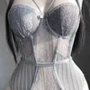 NXY ensemble sexy 2021 élasticité Corset sous-vêtements sexy à lacets corps Bustier surbuste avec sangles ceinture noir respirant Lingerie 1130