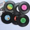 6 Sztuk / zestaw Retro Vinyl Coverers Drinks Table Cup Cup Mata Home Decor CD Record Coffee Dick Placemat