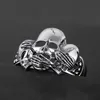 Men's Adjustable Bangle Biker Gothic Skull Sliver Color Stainless Steel Open Bangles Bracelet Personalized Fashion Gift For Man