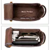 Toiletry Bag for Men Shaving Kit Crazy Horse Leather Dopp Travel Mens Canvas 211218