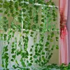 12pcs feuille 2.1m décor à la maison artificielle feuille de lierre guirlande plantes vigne faux feuillage fleurs Creeper vert couronne de lierre 210624