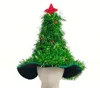 شجرة عيد الميلاد القش قبعة الأطفال الكبار حزب الدعامة قبعات