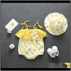 Sets Kleding Baby Kids Maternity Drop Levering 2021 Born Clothes Girls Overalls Hat Childrens Sets GirlsClothes Polkadot Overalls Baby L1N5