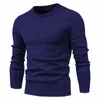 4XL Men Autumn Casual Solid Thick wool Cotton Sweater Pullovers Men Outfit Fashion Slim Fit ONeck pullover Sweater Men 210804