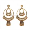 Dangle & Chandelier Earrings Jewelry Vintage Gold Tassel Jhumka Women Carved Sier Color Bells Indian Ladies Bijoux Drop Delivery 2021 0Yf3W