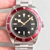 ファッションメンズ自動メカニカルメンステンレス鋼の腕時計セラミック赤ベゼルブラックダイヤルローターモントルスクラスプ腕時計42mmの腕時計