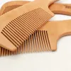 MOQ 50pcs OEM Good Quality Long Handle Wood Hair Comb Customized LOGO No Snag Anti Static Beard Peach Wooden Combs Man Women