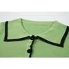 Blusa de colheita de manga curta ou tops para mulheres polo vintage camisa de trabalho feminino coreano slim casual streetwear 3 cor elegante blusas 210417