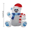 1.2M LED Christmas Waterproof Polyester Built-In Blower UV-resistant Inflatable Bear Toy for Christmas Decoration Party Gift