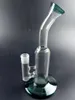 9.5 Inch Dark Green Glass Water Bong Oil Dab Rigs Hookah Shisha Clear Smoking pipe