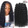 Brazilian Curly Human Hair Weaves 100% Deep Wave Kinky Curly Virgin Hair Bundles Natural Color Unprocessed 9A Brazilian Kinky Curly Hair Extensions