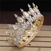 Kristal Vintage Kraliyet Kraliçe Kral Tiaras ve Taçlar Erkekler / Kadın Pageant Balo Diyadem Saç Süsler Düğün Takı Aksesuarları 211109