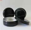 50 x 100g Shining Black Frost Aluminium Jar Container 100cc Boîtes en métal pour gel en poudre crème utiliser 100ml conteneurs en aluminium qté