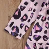 1-6y outono primavera criança criança meninas roupas conjunto leopardo manga comprida túnica tops calças roupas criança roupa 210515