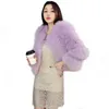 Women's Stitched Fur Coat Artificial Fur Multi Color 211207