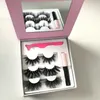 Partihandelskurs 3PAirs Lashes Book With Lash Lim 25mm Mink Eyelash 3D Fluffy Eyelashes Custom Logo Acceptera