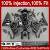 Corps de moulage par injection de flammes d'argent pour HONDA CBR 1000 RR CC 1000RR 1000CC 06-07 Carrosserie 59No.3 100% Fit CBR1000 RR CBR1000RR 06 07 CBR1000-RR 2006 2007 Kit de carénage OEM