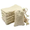 Natural Sisal Soap Bag Exfoliating Soap Saver Pouch Holder WJY591