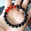 MG1121 véritable Onyx noir avec quatre perles de cornaline focale Bracelet pour hommes 10mm perles de haute qualité Bracelet286j