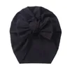 Printemps bébé chapeau Turban mignon arcs tricoté bébé fille chapeaux bonnet nouveau-né coton doux couleur unie infantile enfants chapeaux hiver 20220301 Q2