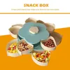 Creative Flower Petal Fruit Plate Candy Opbergdoos 5 Roosters Nuts Snack Lade Roterende Bloemen Voedsel Gift BBCX30653 210922