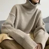 Womens Sweaters Otoo e Invierno Nuevo Suter Grueso Para Mujer Cuello Alto Suelto De Cachemira Corto Punto Camisa Fondo