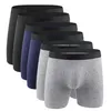 Calcinha dos homens de algodão cueca boxer shorts longa perna conforto homens cuecas macho hombre boxer marca europeu tamanho plus s-xxl 210826