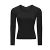 YogaTops Sport Manica lunga Allenamento T-shirt per il tempo libero Slim Fit Traspirante Corsa Fitness Camicia Abbigliamento da palestra Donna