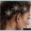 Diademas Joyería para el cabello Moda Nupcial Rhinestone Estrella Perlas Pasadores Aessories para mujeres Clips de cristal Pasadores Joyas para el cabello Entrega de gotas 2