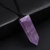 Pendant Necklaces 1PC Reiki Healing Big Pendulum Fluorite Stone Crystal Quartz Amulet Natural Amethysts Lapis Agates Necklace