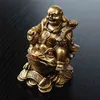 LUCKY Feng Shui Ornament Maitreya Figur Geld Glück Reichtum Chinesischer Goldener Frosch Home Office Tischdekoration 210728