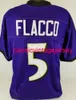 Men Women Youth Joe Flacco Custom Sewn Purple Football Jersey XS-5XL 6XL