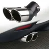 Dual Outlet Car Exhaust System Muffler Stainless Steel Slant Rolled Edge Auto Silencer Universal Cars Exterior Parts