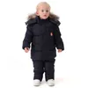 IYEAL Russia Abbigliamento invernale per bambini Set per neonato Cappotto in cotone + tuta Tuta da sci antivento Abbigliamento per bambini 211111