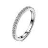 Brilliant Full Stone Band Platinum PT950 Jewelry 055ct Real Lovely Diamond Engagement Wedding Ring Love Gift9772511