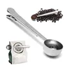 Nützliches Kaffee-Tee-Werkzeug, Edelstahlbecher, gemahlener Kaffee, Messlöffel mit Beutelverschluss-Clip DH8768